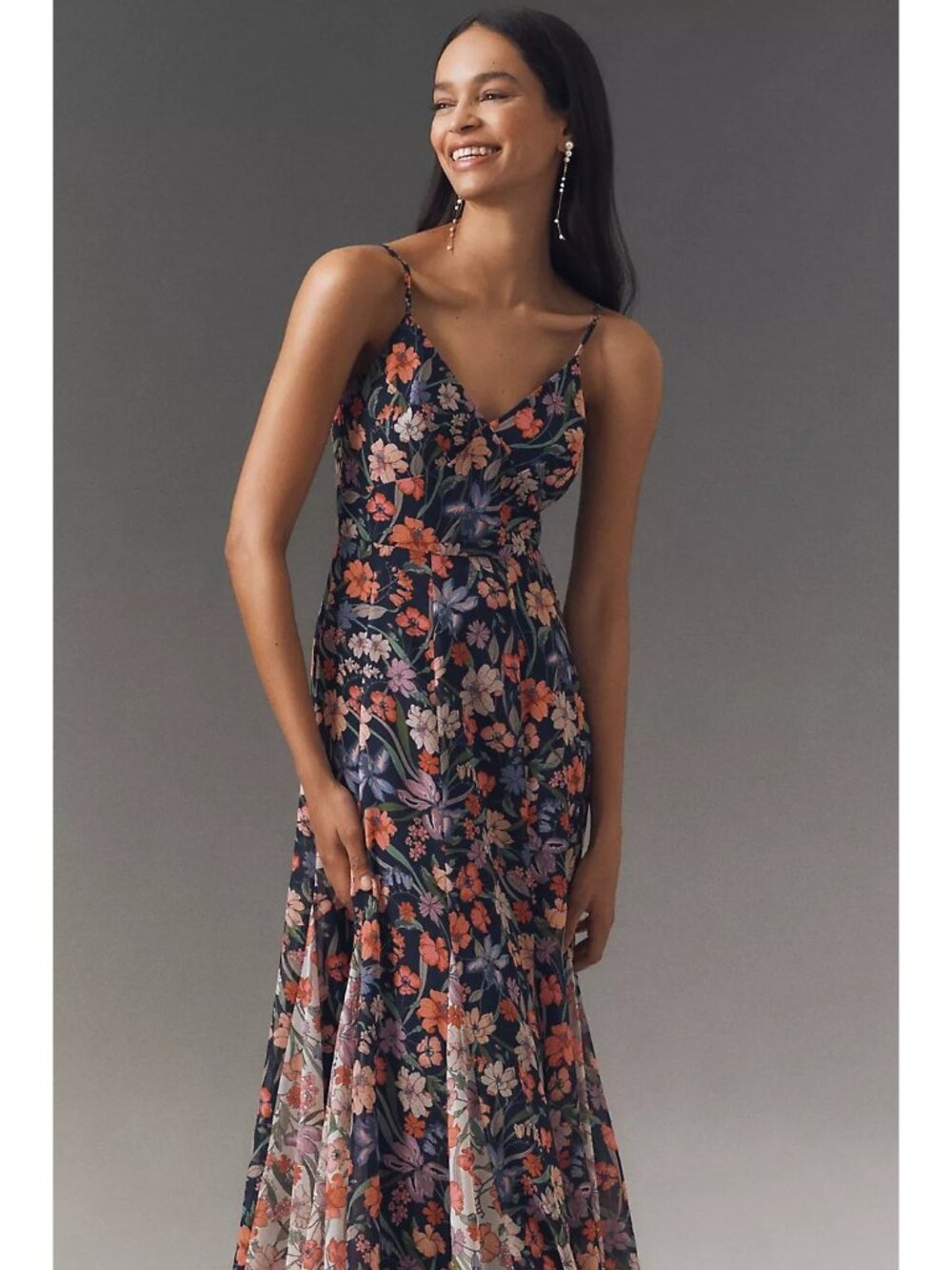 Hutch Belinna Sleeveless V-Neck Godet A-Line Maxi Dress Multicolor Womens Size 0
